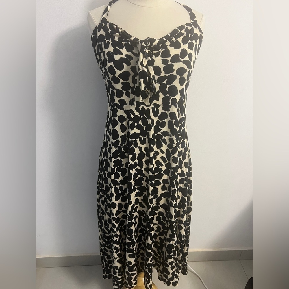 H&M NWT leopard tie front slinky midi dress size Large - Picture 4 of 6